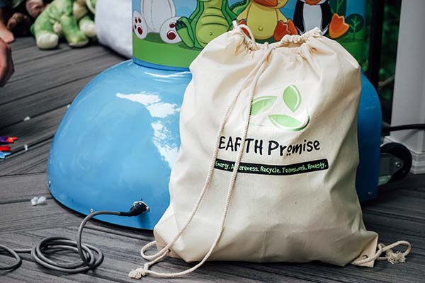 Drawstring bag with the words "earth promise" written on the front. Being prepared can help your event run smooth and enjoyably.